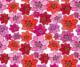 Floral seamless pattern hand drawing vector 02