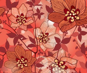 Floral seamless pattern hand drawing vector 03