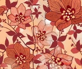 Floral seamless pattern hand drawing vector 04