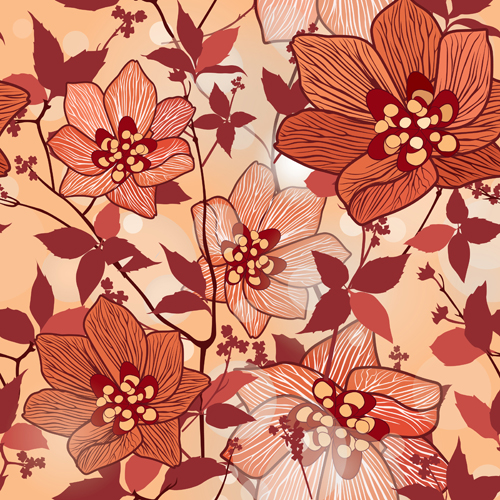 Floral seamless pattern hand drawing vector 04