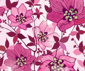 Floral seamless pattern hand drawing vector 05