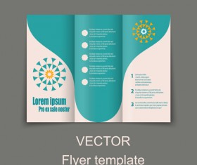Fold flyer with brochure vector template set 01