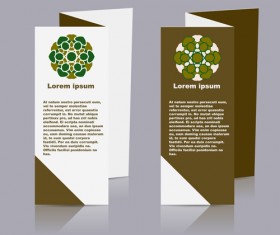 Fold flyer with brochure vector template set 02