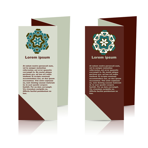 Fold flyer with brochure vector template set 03