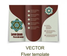 Fold flyer with brochure vector template set 04