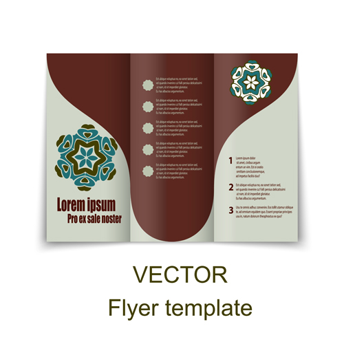 Fold flyer with brochure vector template set 04