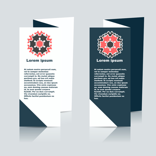 Fold flyer with brochure vector template set 05