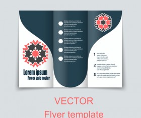 Fold flyer with brochure vector template set 06