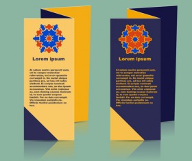 Fold flyer with brochure vector template set 07
