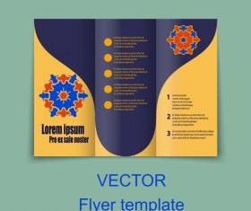 Fold flyer with brochure vector template set 08