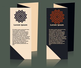 Fold flyer with brochure vector template set 09