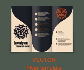 Fold flyer with brochure vector template set 10