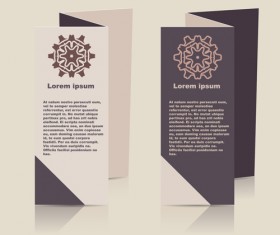Fold flyer with brochure vector template set 11