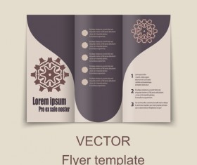 Fold flyer with brochure vector template set 12