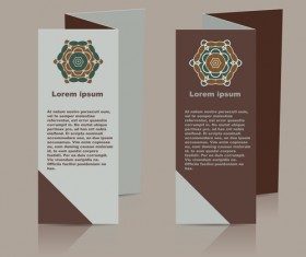 Fold flyer with brochure vector template set 13