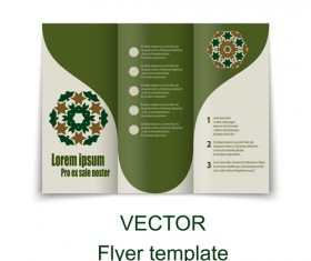 Fold flyer with brochure vector template set 15