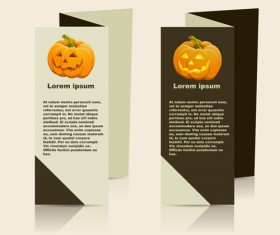 Fold flyer with brochure vector template set 16