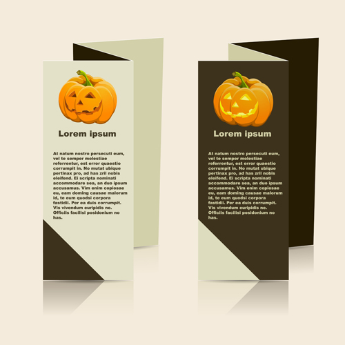 Fold flyer with brochure vector template set 16
