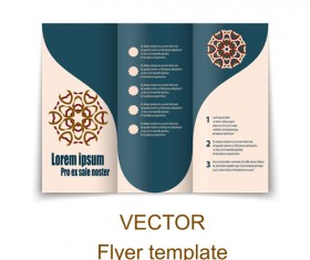 Fold flyer with brochure vector template set 18