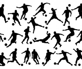 Football with people silhouetters vectors set 01
