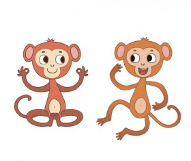 Funny monkey creative vector material 04