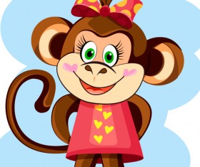 Funny monkey hero vector
