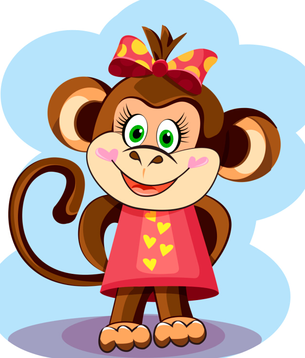 Funny monkey hero vector