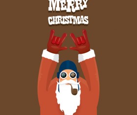 Funny santa claus vector design material 01