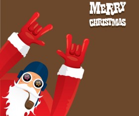 Funny santa claus vector design material 02
