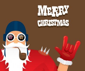 Funny santa claus vector design material 03
