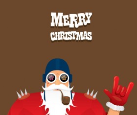 Funny santa claus vector design material 04