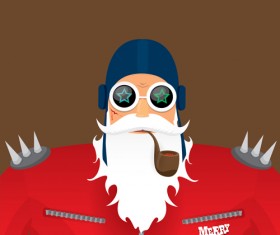 Funny santa claus vector design material 06