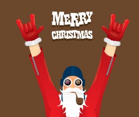 Funny santa claus vector design material 07