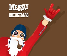 Funny santa claus vector design material 09