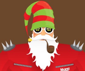 Funny santa claus vector design material 13