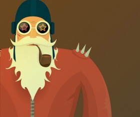 Funny santa claus vector design material 16