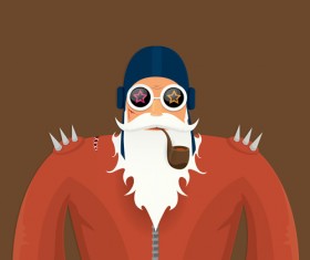 Funny santa claus vector design material 17