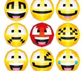 Funny smileys icons vectors set 02