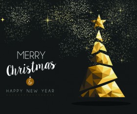 Geometric christmas tree with dark background