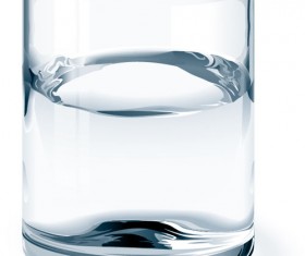 Glass cup with water vectors set 01