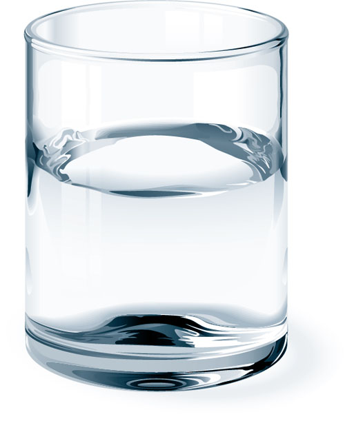 Glass cup with water vectors set 01