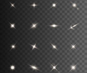 Glowing stars effects vector set 03