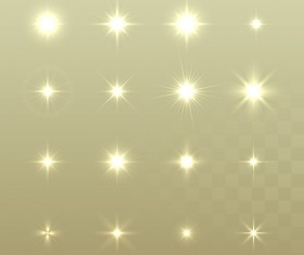 Glowing stars effects vector set 04
