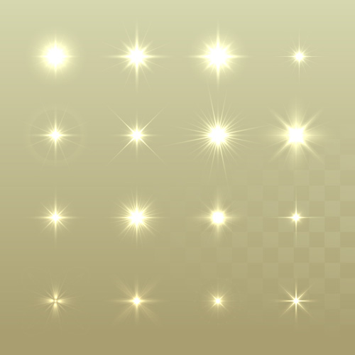 Glowing stars effects vector set 04