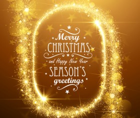Golden glow christmas holiday background vector 05