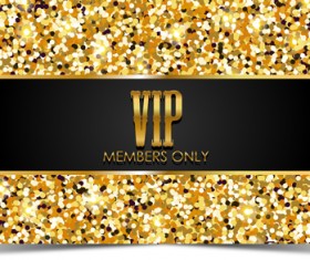 Golden with black VIP members cards vector 01