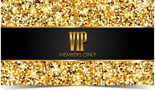 Golden with black VIP members cards vector 01