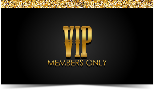 Golden with black VIP members cards vector 02