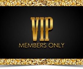 Golden with black VIP members cards vector 03