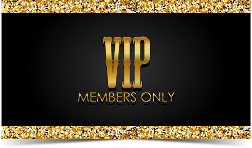 Golden with black VIP members cards vector 03